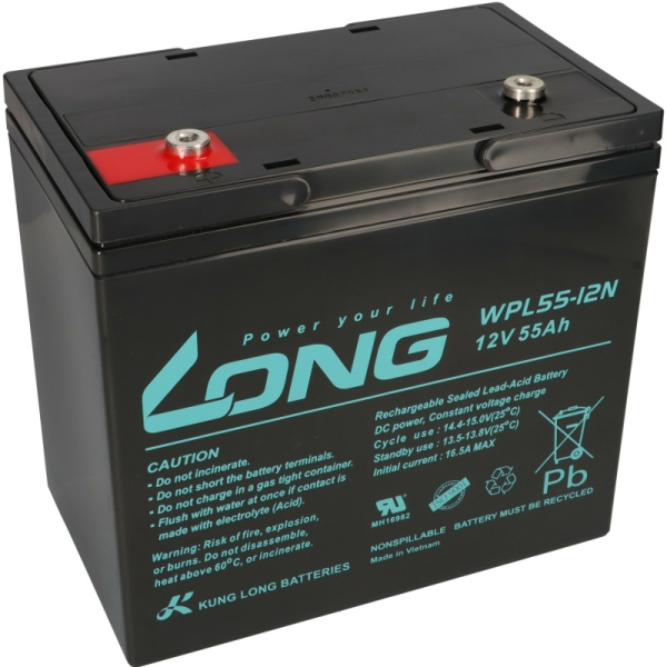Kung Long Akku 12V 55Ah Pb Batterie Bleigel